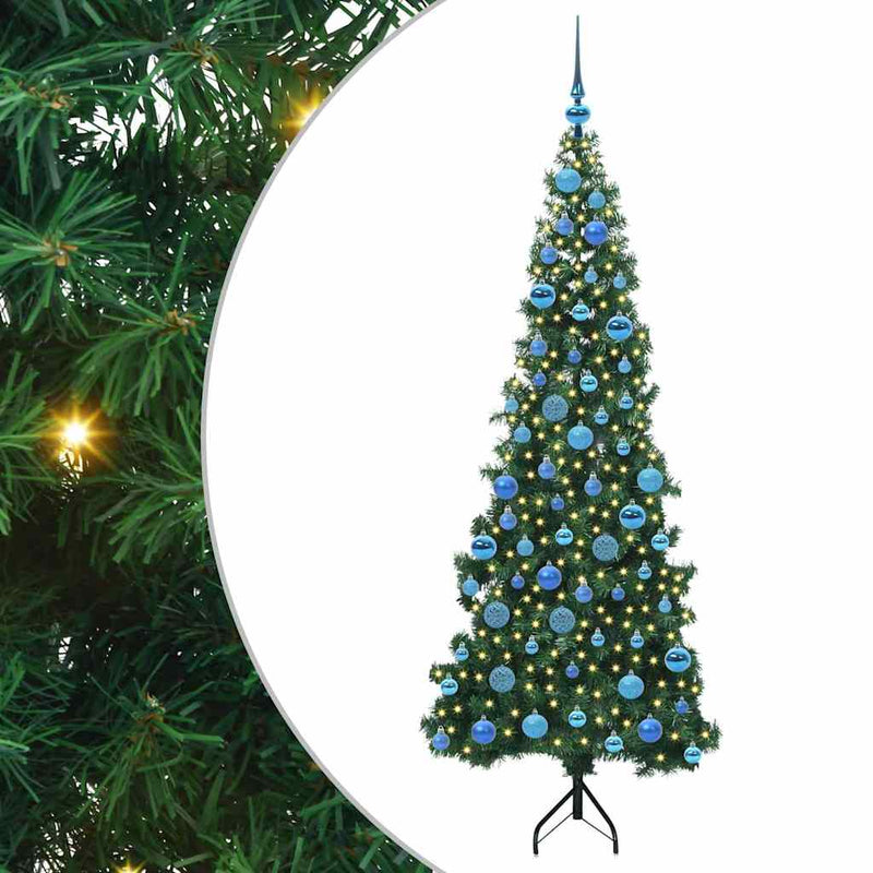 Chargez l'image dans la visionneuse de la galerie, Vidaxl hoek kunstkerstboom met 300 led groen 180 cm pvc en metaal
