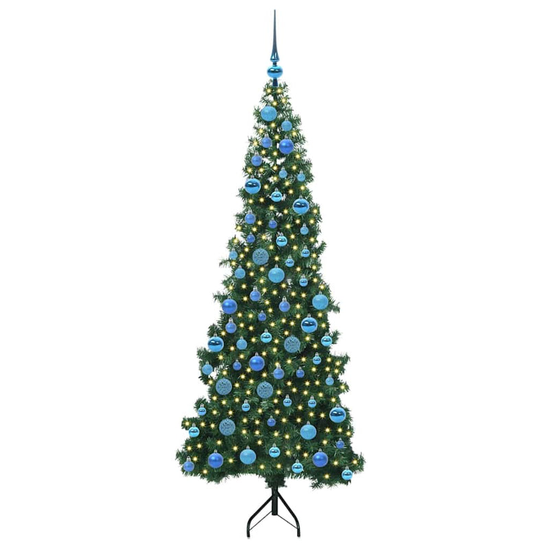 Chargez l'image dans la visionneuse de la galerie, Vidaxl hoek kunstkerstboom met 300 led groen 180 cm pvc en metaal

