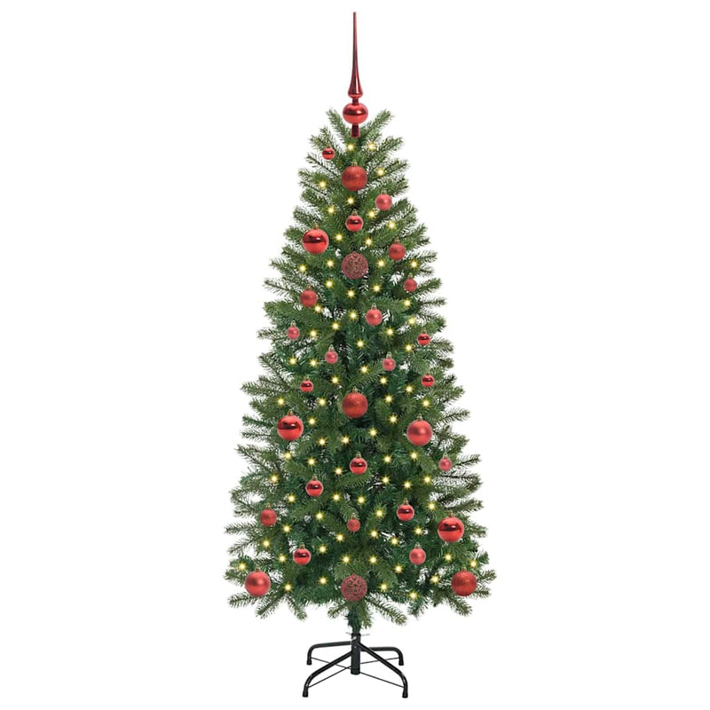 Chargez l'image dans la visionneuse de la galerie, Vidaxl kunstkerstboom met 150 led met standaard groen 120 cm pe en pvc
