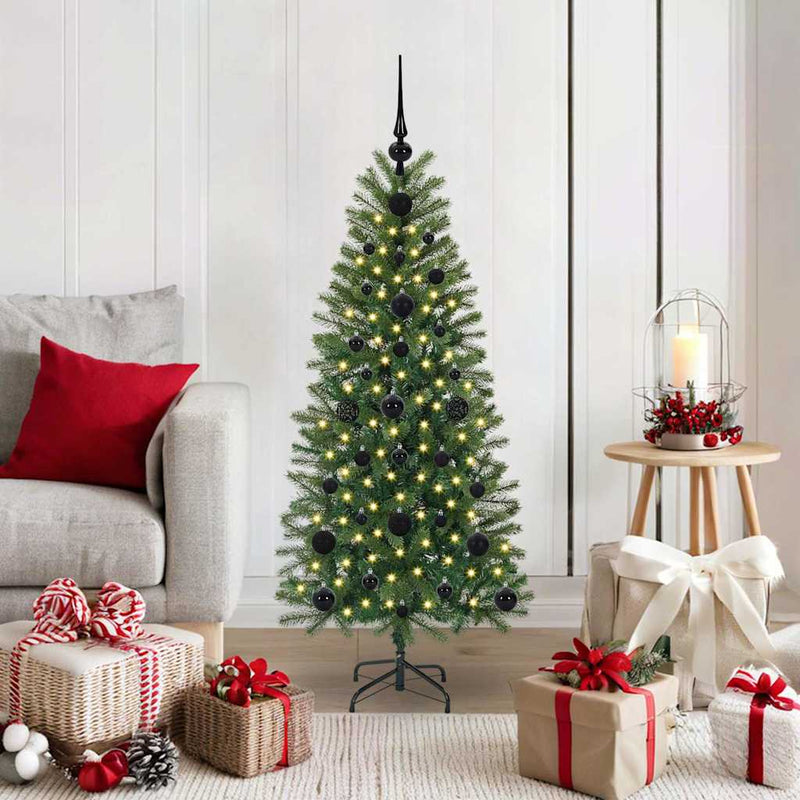 Chargez l'image dans la visionneuse de la galerie, Vidaxl kunstkerstboom met 150 led met standaard groen 120 cm pe en pvc
