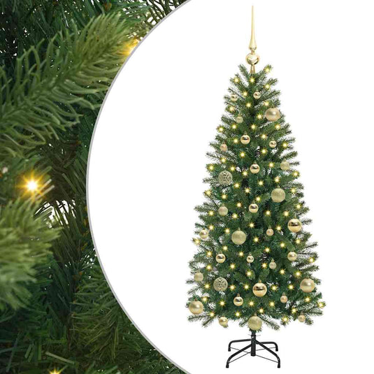 Vidaxl kunstkerstboom met 150 led met standaard groen 120 cm pe en pvc