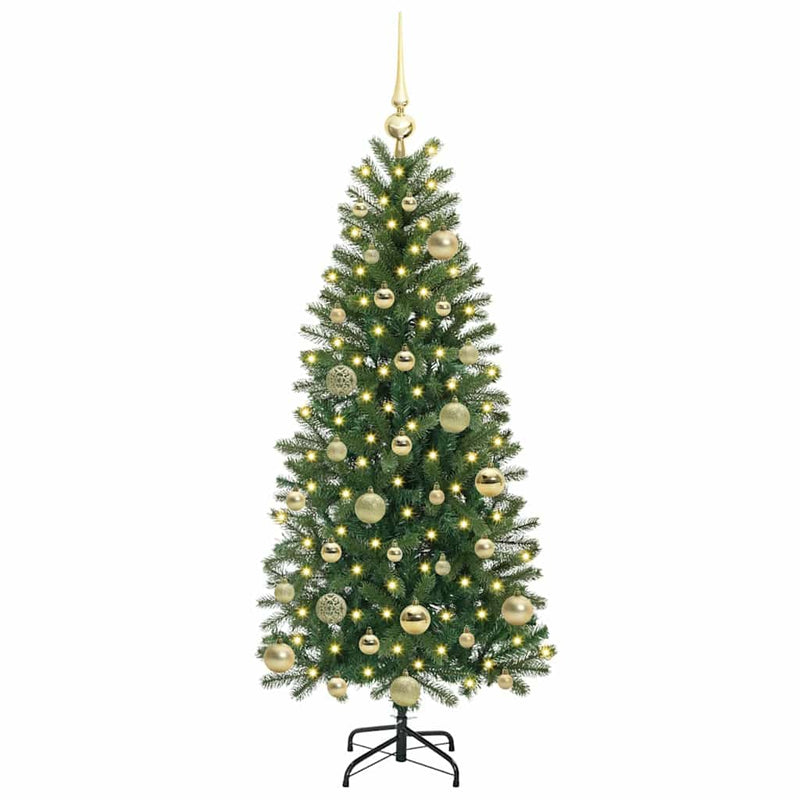 Chargez l'image dans la visionneuse de la galerie, Vidaxl kunstkerstboom met 150 led met standaard groen 120 cm pe en pvc
