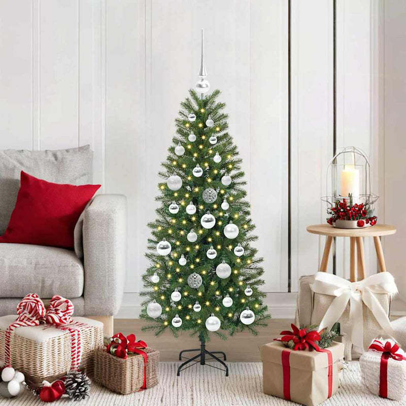 Chargez l'image dans la visionneuse de la galerie, Vidaxl kunstkerstboom met 150 led met standaard groen 120 cm pe en pvc

