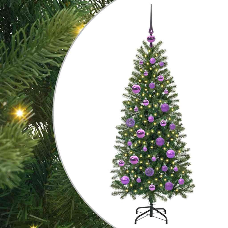 Chargez l'image dans la visionneuse de la galerie, Vidaxl kunstkerstboom met 150 led met standaard groen 120 cm pe en pvc
