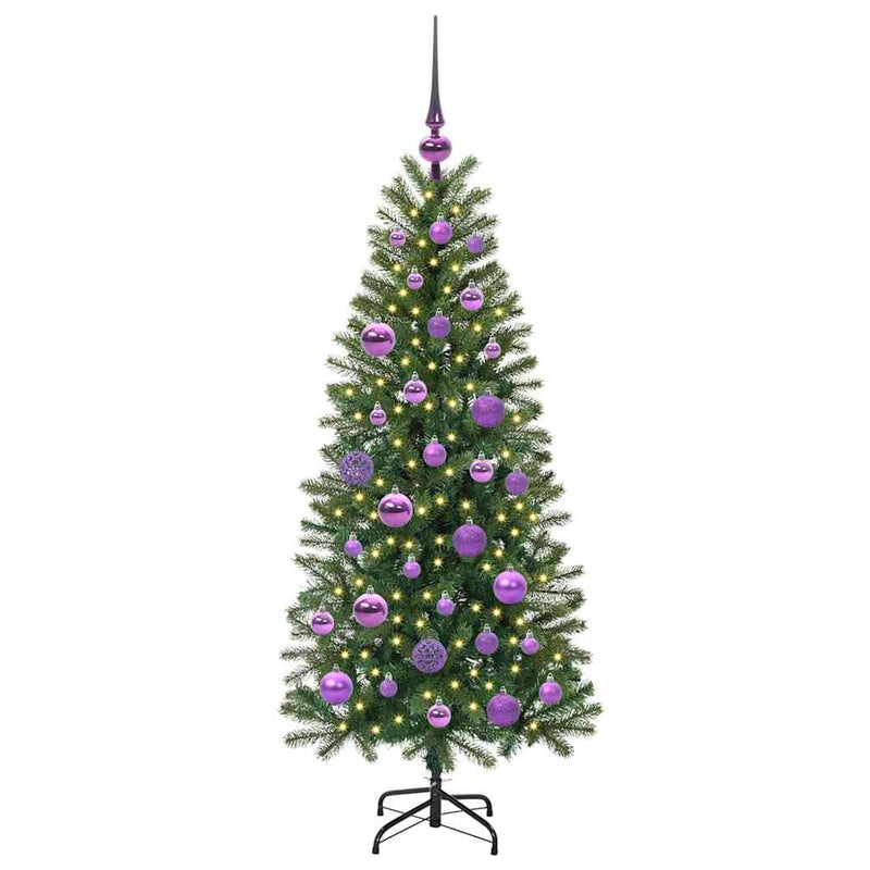 Chargez l'image dans la visionneuse de la galerie, Vidaxl kunstkerstboom met 150 led met standaard groen 120 cm pe en pvc

