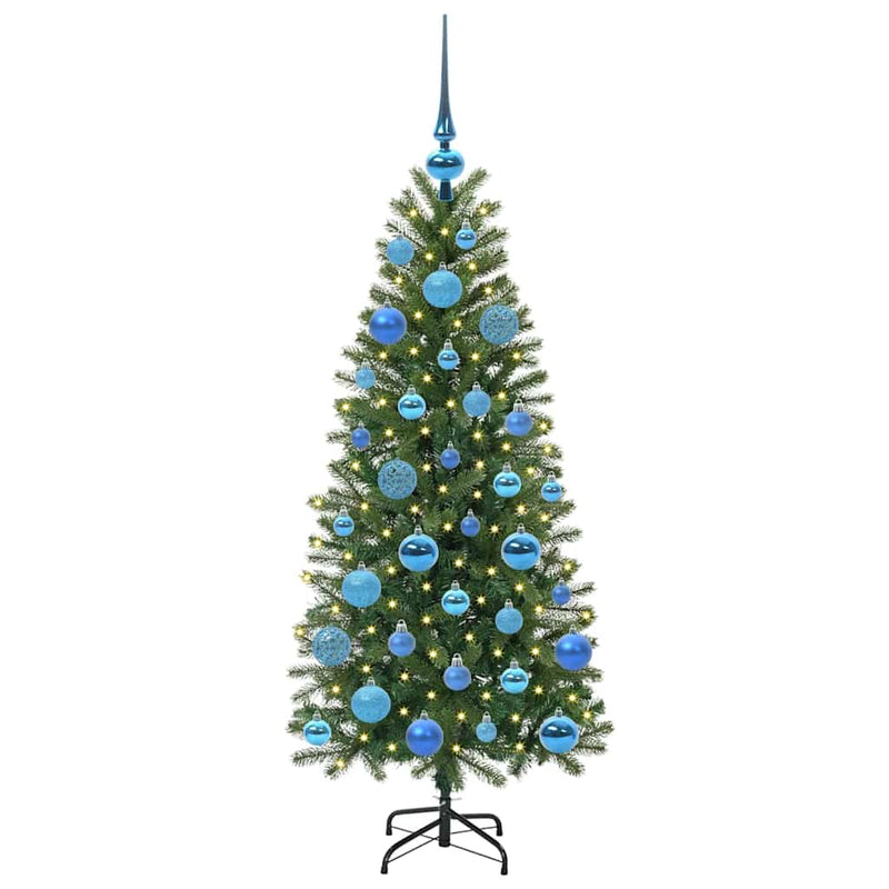 Chargez l'image dans la visionneuse de la galerie, Vidaxl kunstkerstboom met 150 led met standaard groen 120 cm pe en pvc

