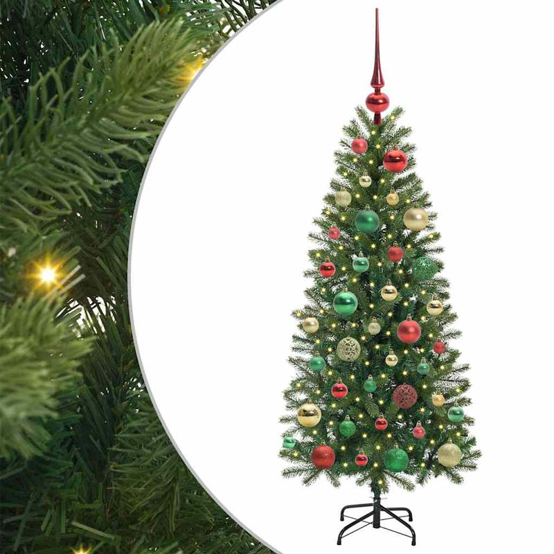Chargez l'image dans la visionneuse de la galerie, Vidaxl kunstkerstboom met 150 led met standaard groen 120 cm pe en pvc
