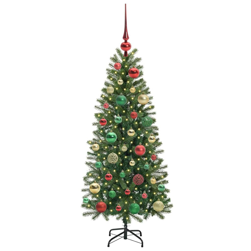 Chargez l'image dans la visionneuse de la galerie, Vidaxl kunstkerstboom met 150 led met standaard groen 120 cm pe en pvc
