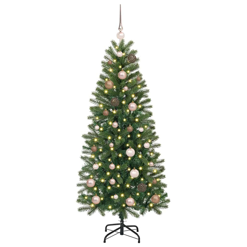 Chargez l'image dans la visionneuse de la galerie, Vidaxl kunstkerstboom met 150 led met standaard groen 150 cm pe en pvc
