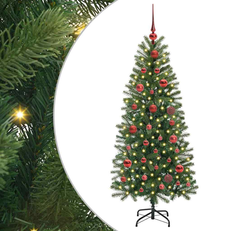 Chargez l'image dans la visionneuse de la galerie, Vidaxl kunstkerstboom met 150 led met standaard groen 150 cm pe en pvc
