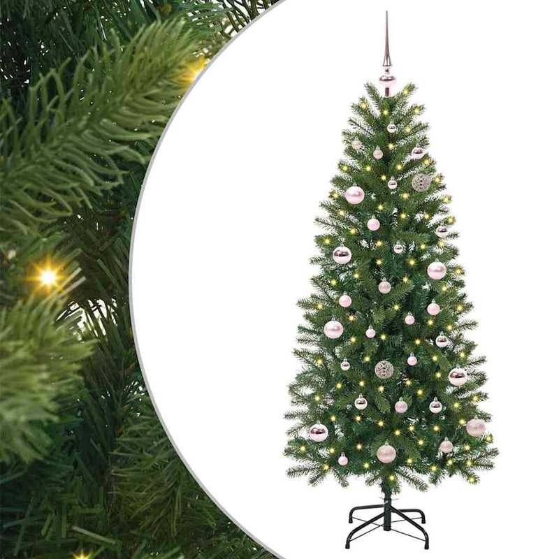 Chargez l'image dans la visionneuse de la galerie, Vidaxl kunstkerstboom met 150 led met standaard groen 150 cm pe en pvc
