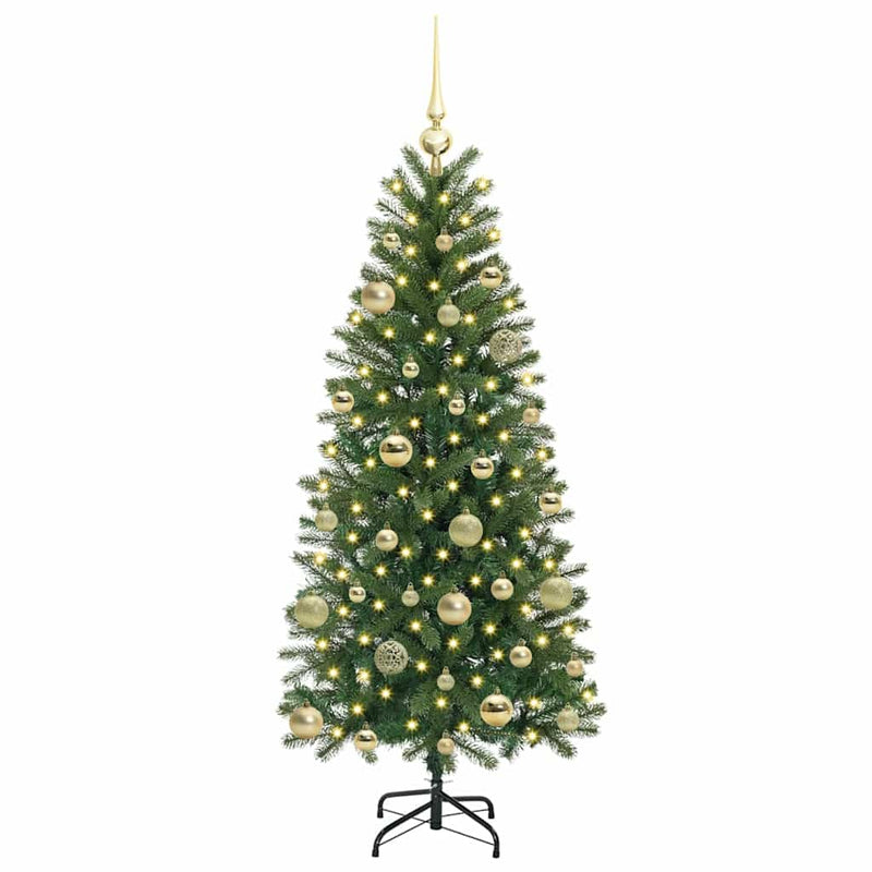 Chargez l'image dans la visionneuse de la galerie, Vidaxl kunstkerstboom met 150 led met standaard groen 150 cm pe en pvc
