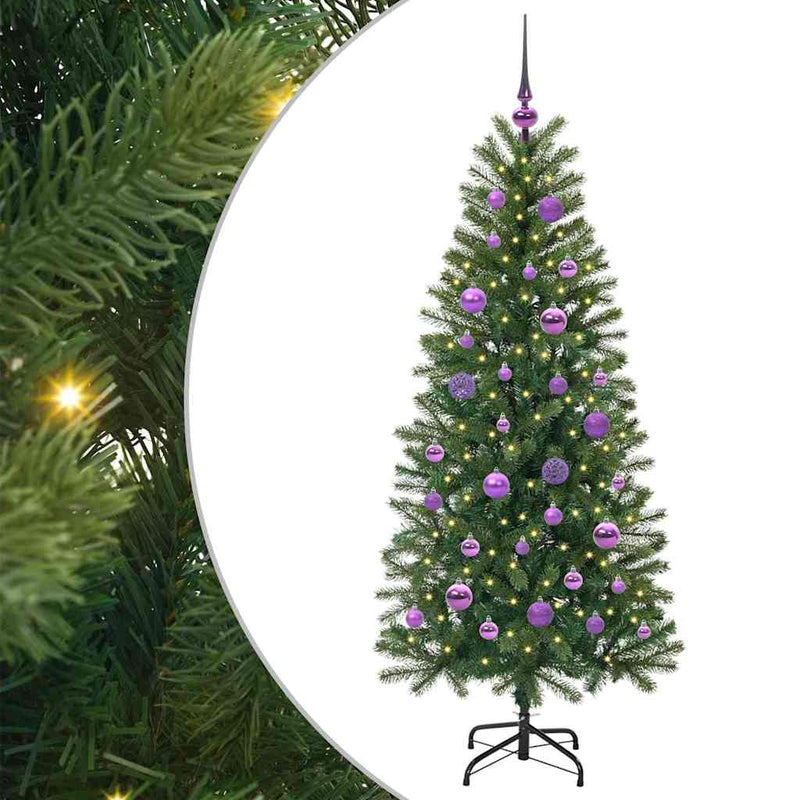 Chargez l'image dans la visionneuse de la galerie, Vidaxl kunstkerstboom met 150 led met standaard groen 150 cm pe en pvc
