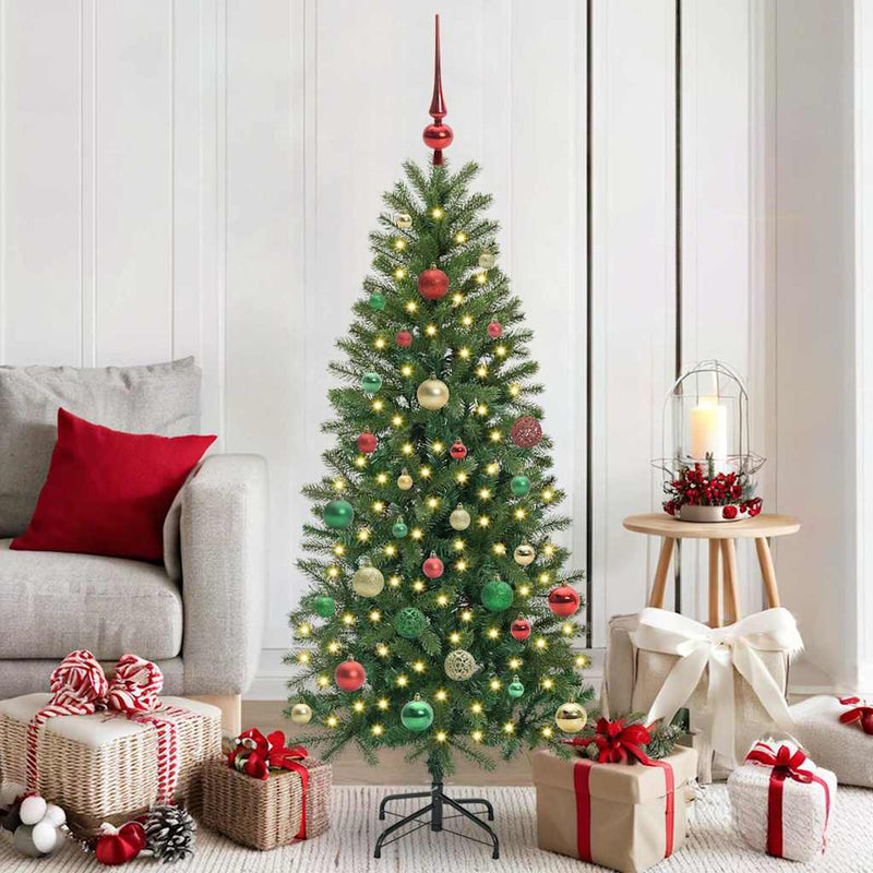 Chargez l'image dans la visionneuse de la galerie, Vidaxl kunstkerstboom met 150 led met standaard groen 150 cm pe en pvc
