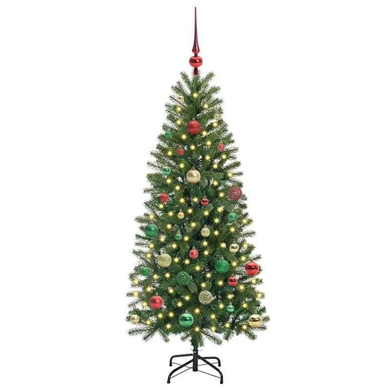 Chargez l'image dans la visionneuse de la galerie, Vidaxl kunstkerstboom met 150 led met standaard groen 150 cm pe en pvc
