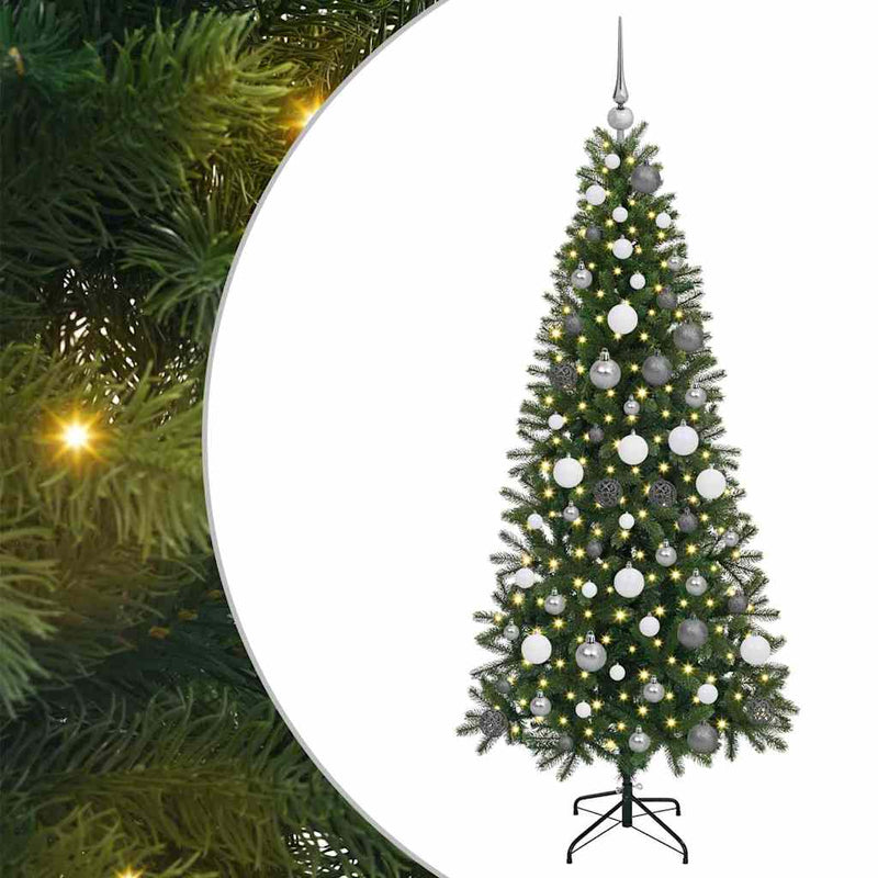 Chargez l'image dans la visionneuse de la galerie, Vidaxl kunstkerstboom met 300 led met standaard groen 180 cm pe en pvc
