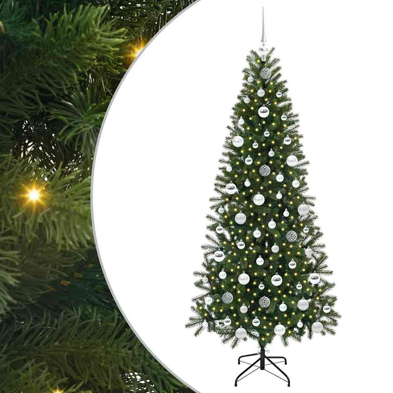 Afbeelding laden in galerijviewer, Vidaxl kunstkerstboom met 300 led met standaard groen 180 cm pe en pvc
