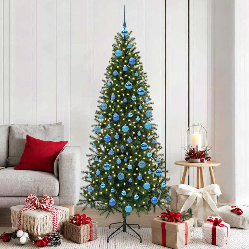 Afbeelding laden in galerijviewer, Vidaxl kunstkerstboom met 300 led met standaard groen 180 cm pe en pvc
