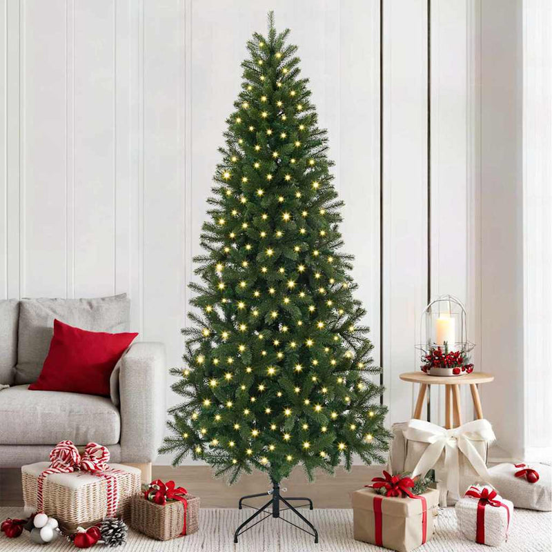 Afbeelding laden in galerijviewer, Vidaxl kunstkerstboom met 300 led met standaard groen 210 cm pe en pvc
