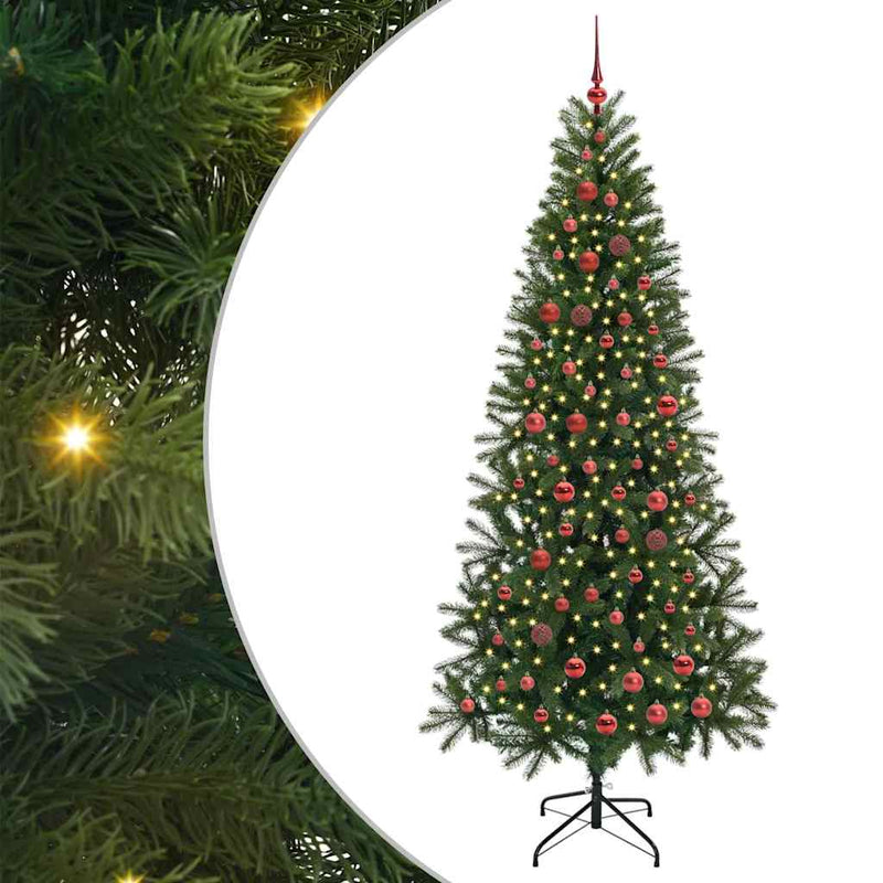 Afbeelding laden in galerijviewer, Vidaxl kunstkerstboom met 300 led met standaard groen 210 cm pe en pvc
