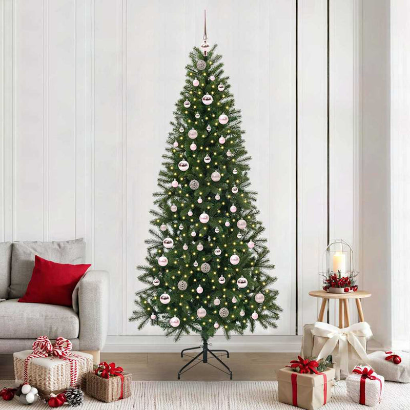 Afbeelding laden in galerijviewer, Vidaxl kunstkerstboom met 300 led met standaard groen 210 cm pe en pvc
