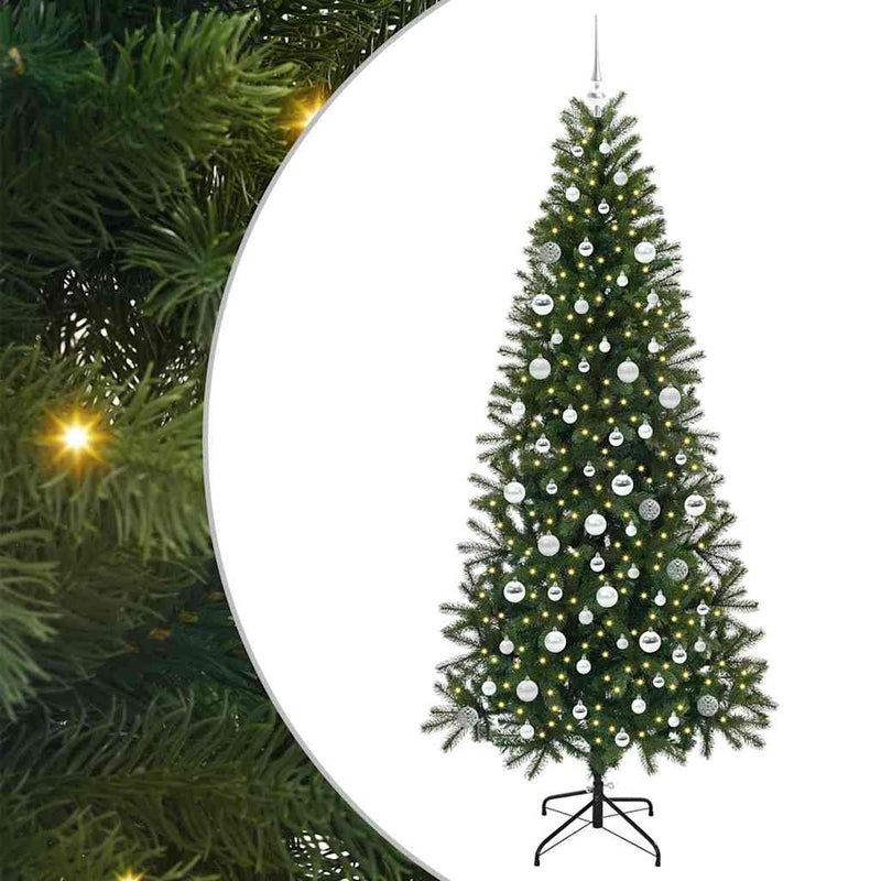 Afbeelding laden in galerijviewer, Vidaxl kunstkerstboom met 300 led met standaard groen 210 cm pe en pvc
