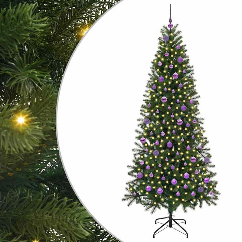 Afbeelding laden in galerijviewer, Vidaxl kunstkerstboom met 300 led met standaard groen 210 cm pe en pvc
