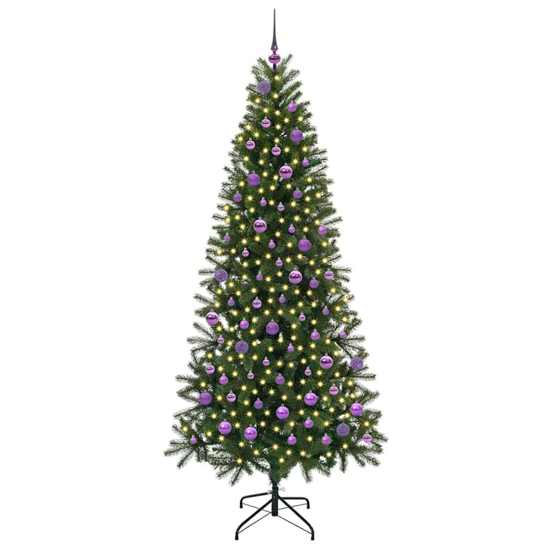 Afbeelding laden in galerijviewer, Vidaxl kunstkerstboom met 300 led met standaard groen 210 cm pe en pvc
