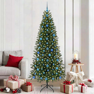 Vidaxl kunstkerstboom met 300 led met standaard groen 210 cm pe en pvc