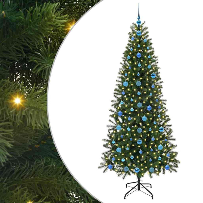 Afbeelding laden in galerijviewer, Vidaxl kunstkerstboom met 300 led met standaard groen 210 cm pe en pvc
