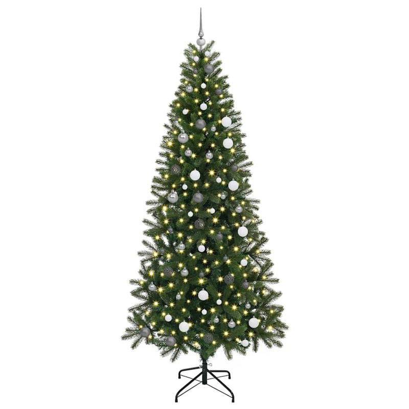 Chargez l'image dans la visionneuse de la galerie, Vidaxl kunstkerstboom met 300 led met standaard groen 240 cm pe en pvc
