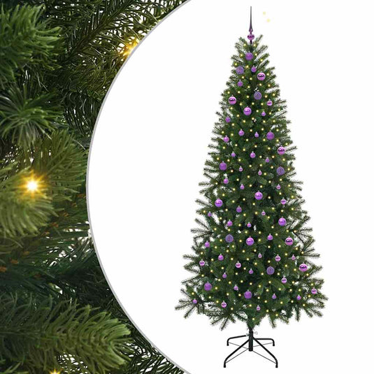 Vidaxl kunstkerstboom met 300 led met standaard groen 240 cm pe en pvc
