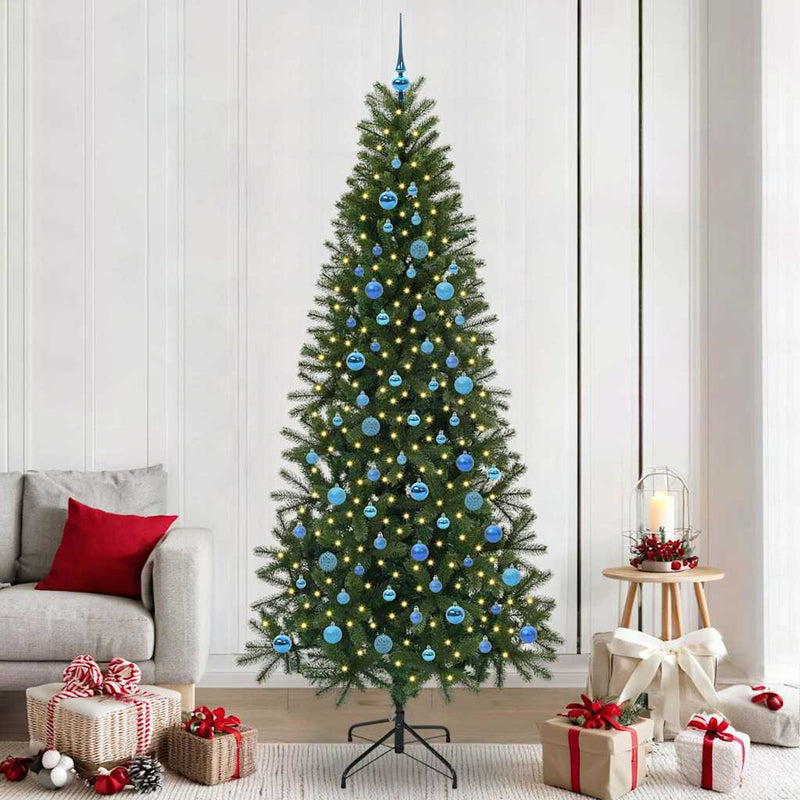 ギャラリービューアに画像をロードする, Vidaxl kunstkerstboom met 300 led met standaard groen 240 cm pe en pvc
