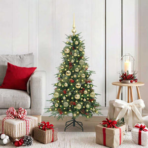 Vidaxl kunstmatige inklapbare kerstboom groen 120 cm pe en pvc
