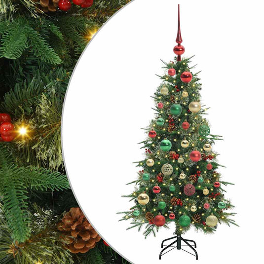Vidaxl kunstmatige inklapbare kerstboom groen 120 cm pe en pvc