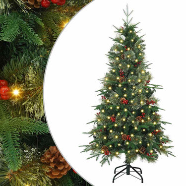 Vidaxl kunstmatige inklapbare kerstboom groen 150 cm pe en pvc