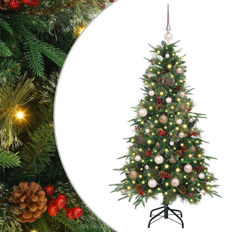 Chargez l'image dans la visionneuse de la galerie, Vidaxl kunstmatige inklapbare kerstboom groen 150 cm pe en pvc

