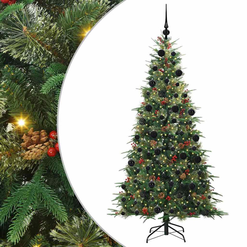 Afbeelding laden in galerijviewer, Vidaxl kunstmatige inklapbare kerstboom groen 210 cm pe en pvc
