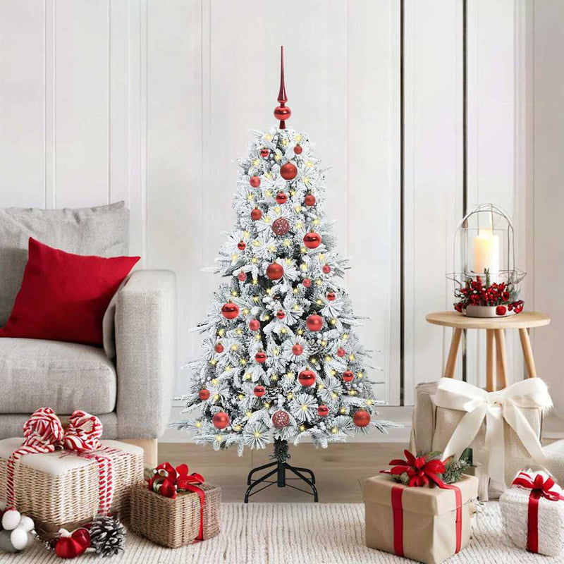 Chargez l'image dans la visionneuse de la galerie, Vidaxl kunstmatige inklapbare kerstboom wit 120 cm pe en pvc
