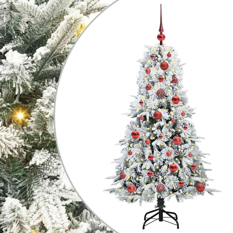 Chargez l'image dans la visionneuse de la galerie, Vidaxl kunstmatige inklapbare kerstboom wit 120 cm pe en pvc
