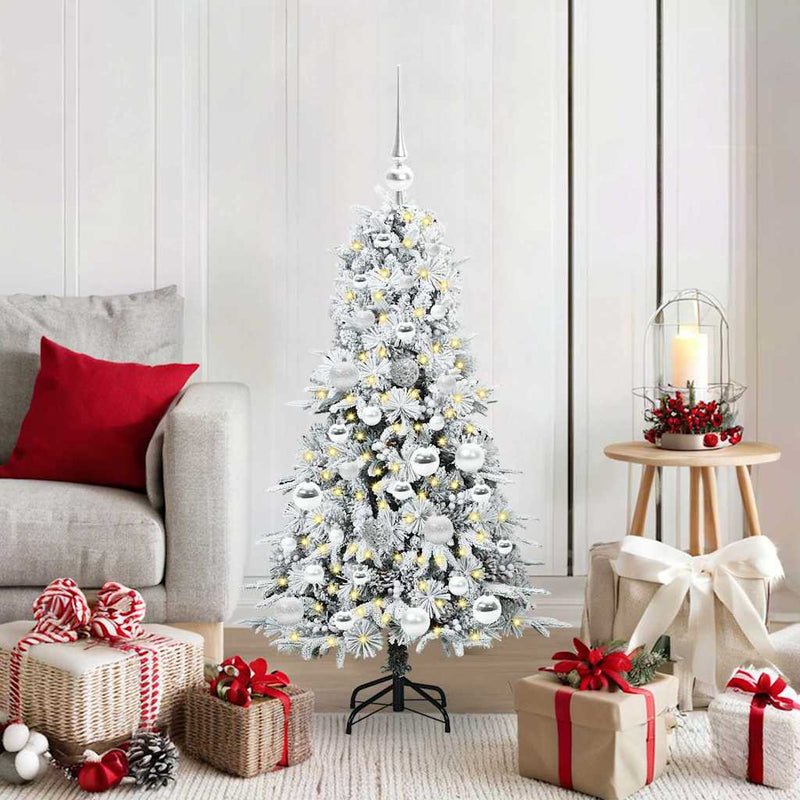Chargez l'image dans la visionneuse de la galerie, Vidaxl kunstmatige inklapbare kerstboom wit 120 cm pe en pvc
