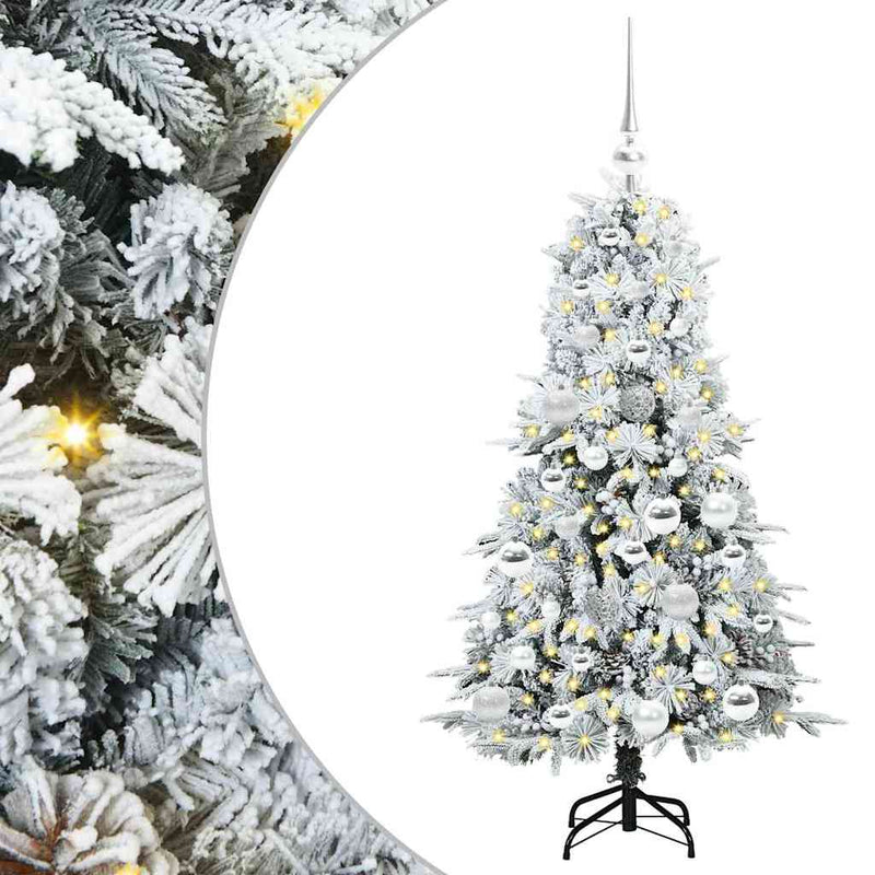 Chargez l'image dans la visionneuse de la galerie, Vidaxl kunstmatige inklapbare kerstboom wit 120 cm pe en pvc

