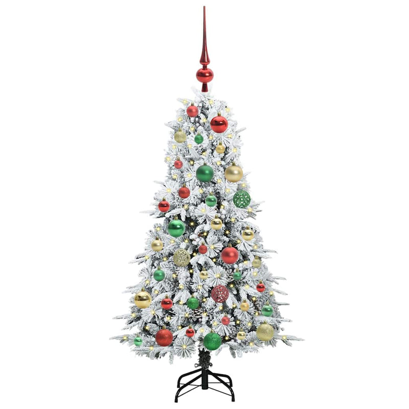 Chargez l'image dans la visionneuse de la galerie, Vidaxl kunstmatige inklapbare kerstboom wit 120 cm pe en pvc
