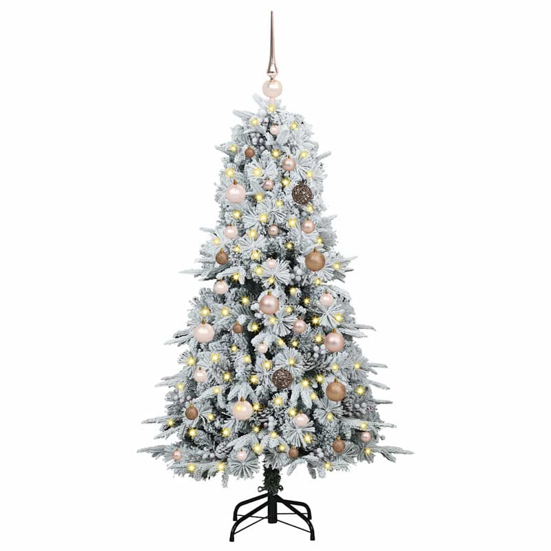 Afbeelding laden in galerijviewer, Vidaxl kunstmatige inklapbare kerstboom wit 150 cm pe en pvc
