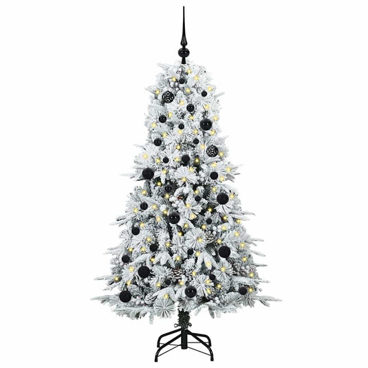 Vidaxl kunstmatige inklapbare kerstboom wit 150 cm pe en pvc