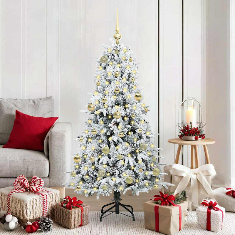 ギャラリービューアに画像をロードする, Vidaxl kunstmatige inklapbare kerstboom wit 150 cm pe en pvc
