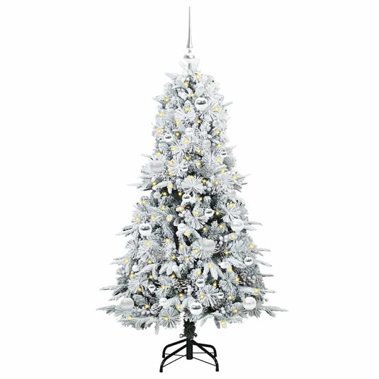 Vidaxl kunstmatige inklapbare kerstboom wit 150 cm pe en pvc