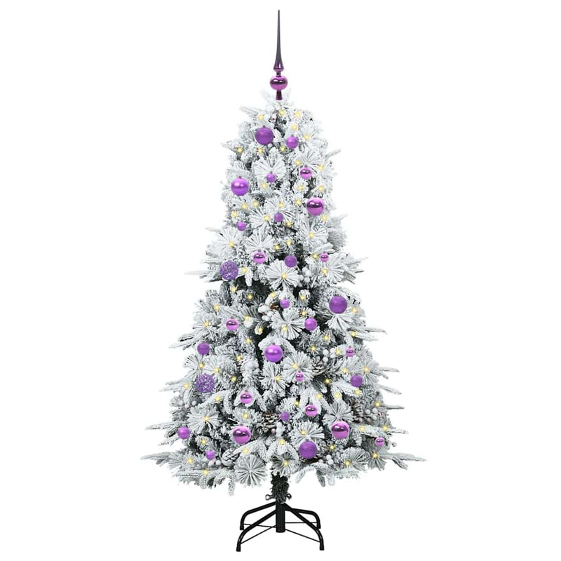 ギャラリービューアに画像をロードする, Vidaxl kunstmatige inklapbare kerstboom wit 150 cm pe en pvc

