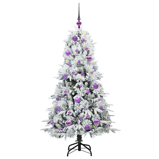 Vidaxl kunstmatige inklapbare kerstboom wit 150 cm pe en pvc