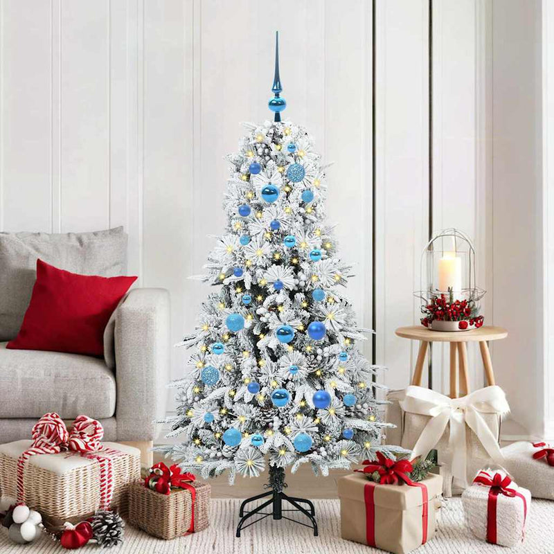 ギャラリービューアに画像をロードする, Vidaxl kunstmatige inklapbare kerstboom wit 150 cm pe en pvc
